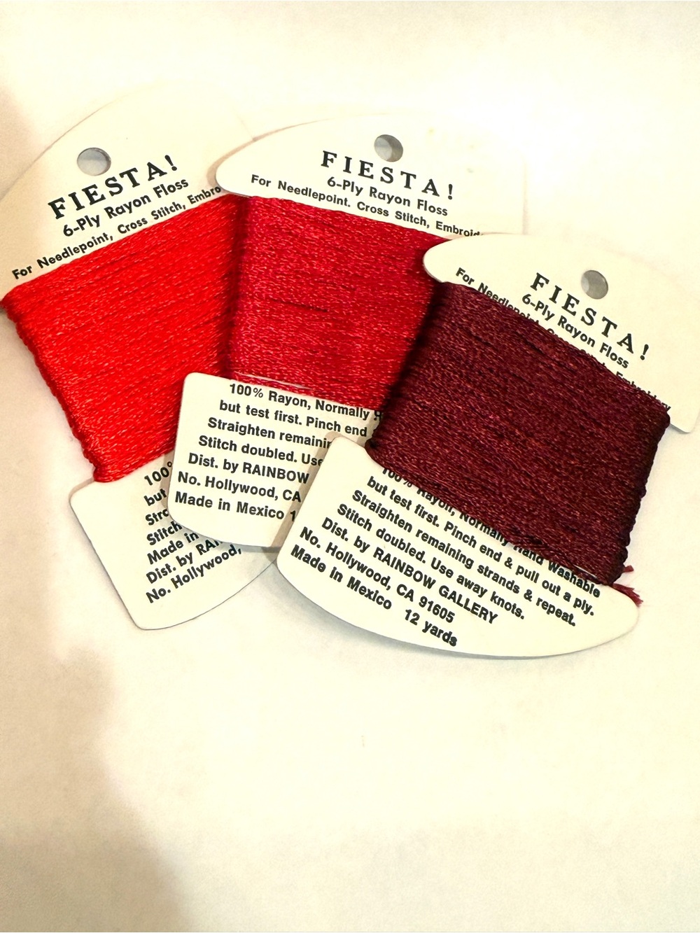 New Lot Of 3 Rainbow Gallery Fiesta 6 Ply  Rayon Floss F 715, F716 And F717